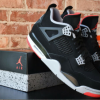 2019 Nike Air Jordan 4 Retro OG BRED Black Red Cement Grey Men's